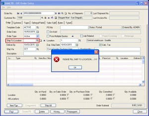 Ship to Location in OE
