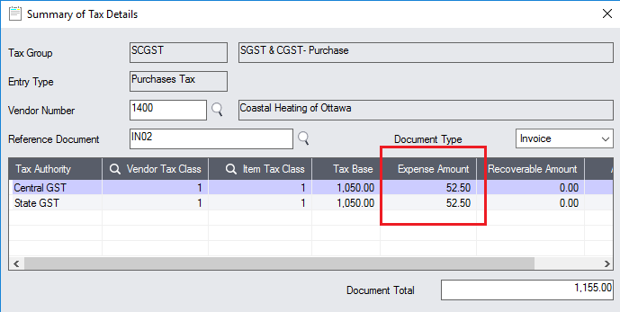 Sage 300cloud Tax Detail Summary