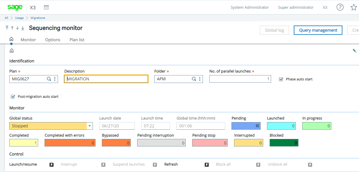 Post Migration Process Not Working After Migration in Sage X3 V12