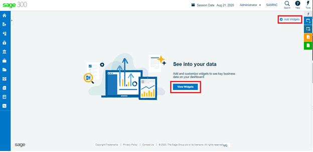 Widgets in Sage 300cloud