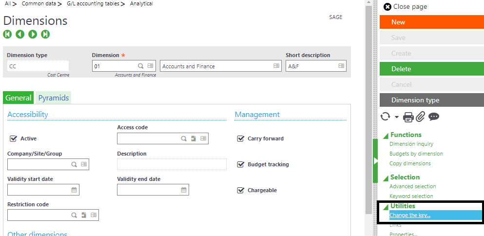 Master Code Change Functionality in Sage X3