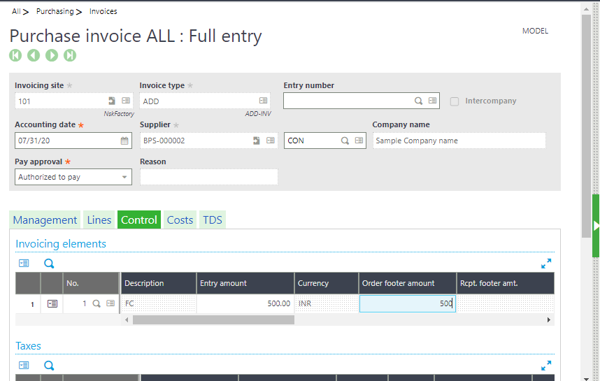 Sage X3 Cost Functionality