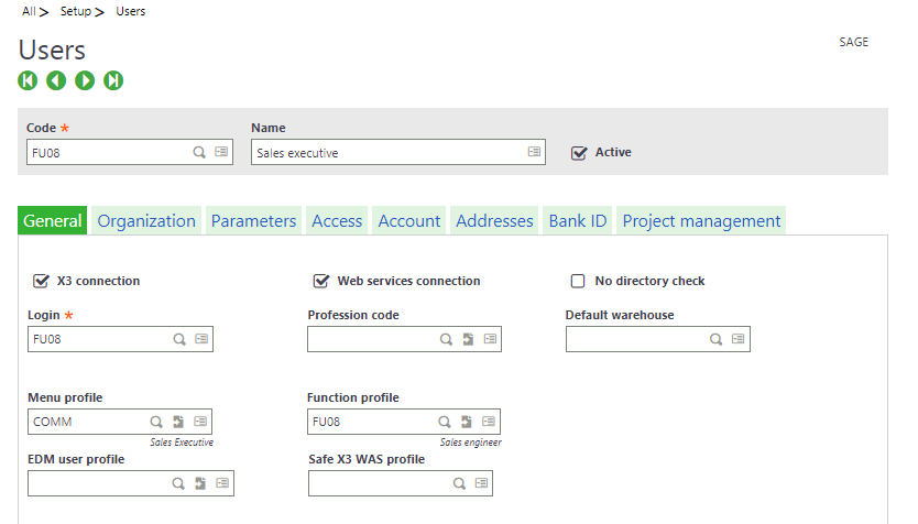 Enable CRM access to Sales Reps in Sage X3