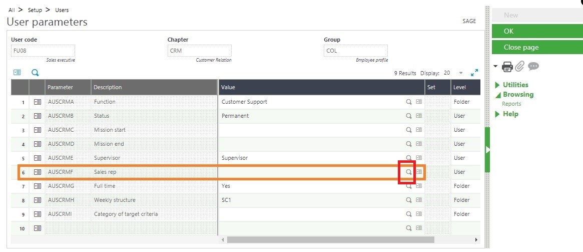 Enable CRM access to Sales Reps in Sage X3