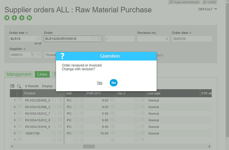 Revision Number Management & Tracking in Sage X3