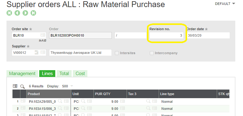 Revision Number Management & Tracking in Sage X3