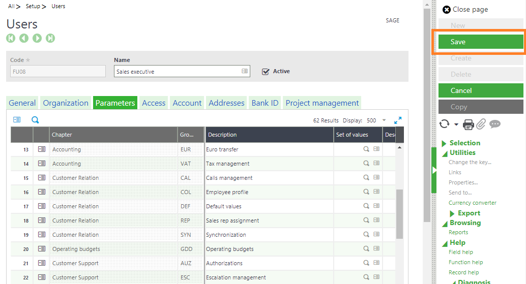 Enable CRM access to Sales Reps in Sage X3