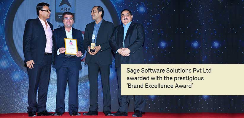 Sage Software Solutions Pvt Ltd awarded with the prestigious ‘Brand Excellence Award’