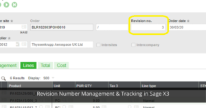 Revision Number Management & Tracking in Sage X3