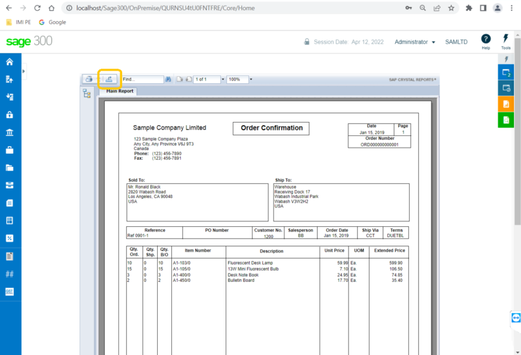 Sage 300cloud - report files