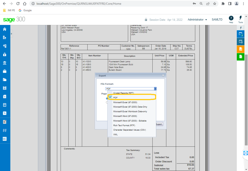 Sage 300cloud - report files