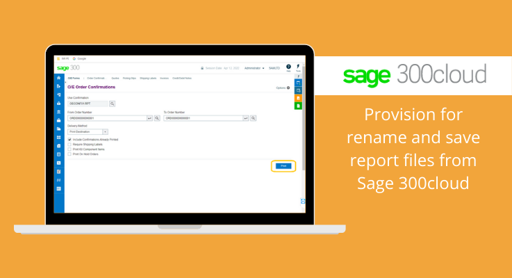 report files - Provision for rename from Sage 300 cloud