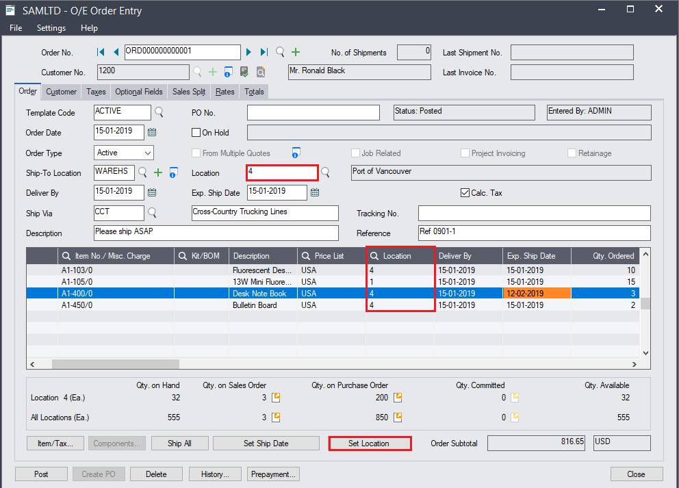 Order Entry Improvements in sage 300 2022