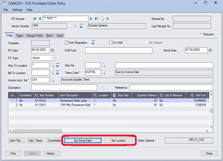 Purchase Order New features and improvements in Sage 300 Version 2022