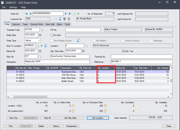 Order Entry Improvements in sage 300 2022