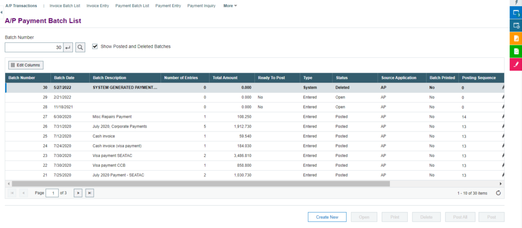 Create Payment Batch in Sage 300 Cloud