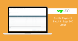 Create Payment Batch in Sage 300 Cloud