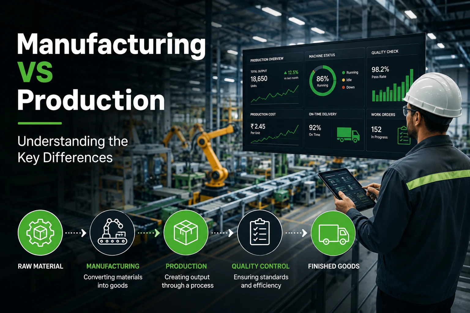 Difference Between Manufacturing and Production