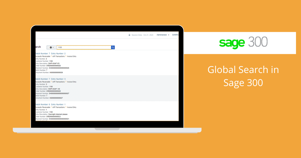 Global Search in Sage 300