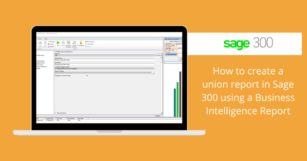 How to create a union report in Sage 300 using a Business Intelligence Report