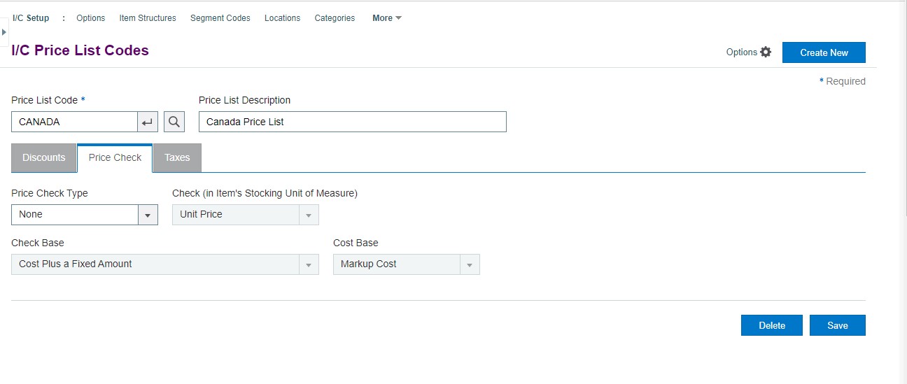 Inventory Control Setup 