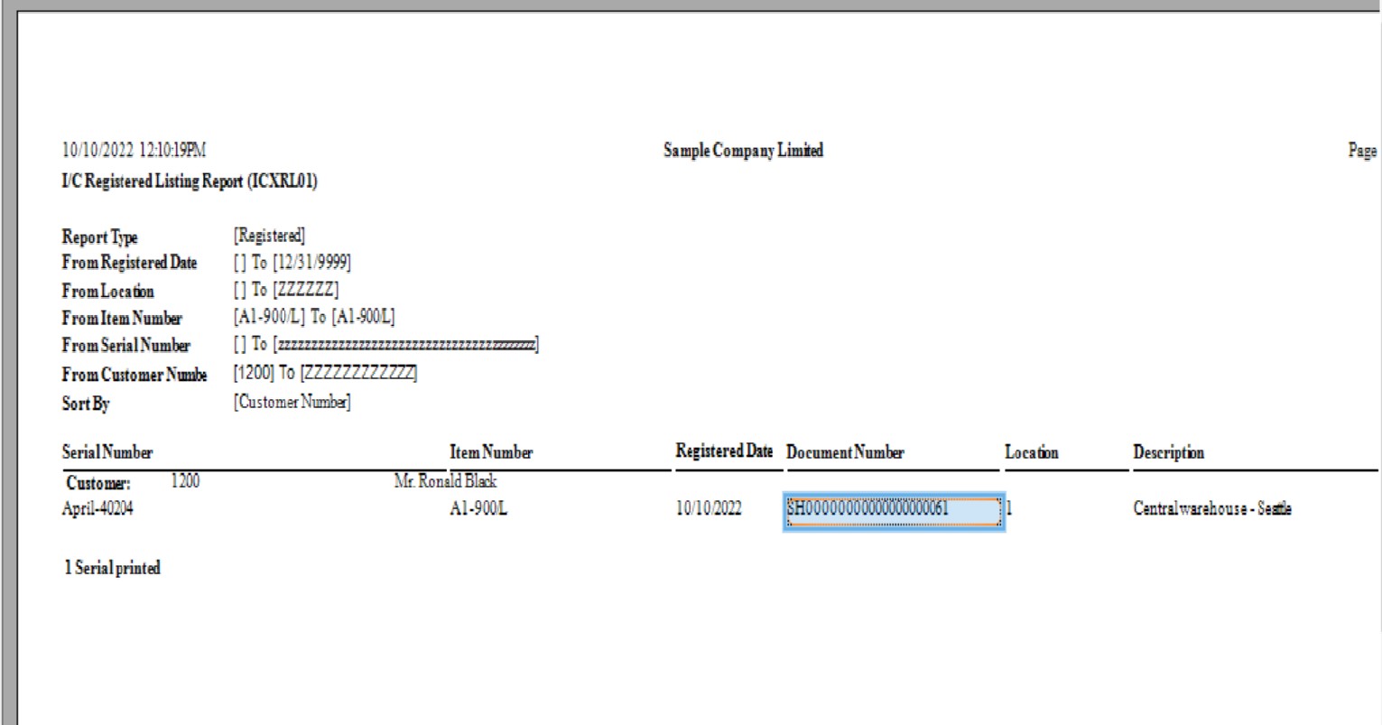 Registered Listing