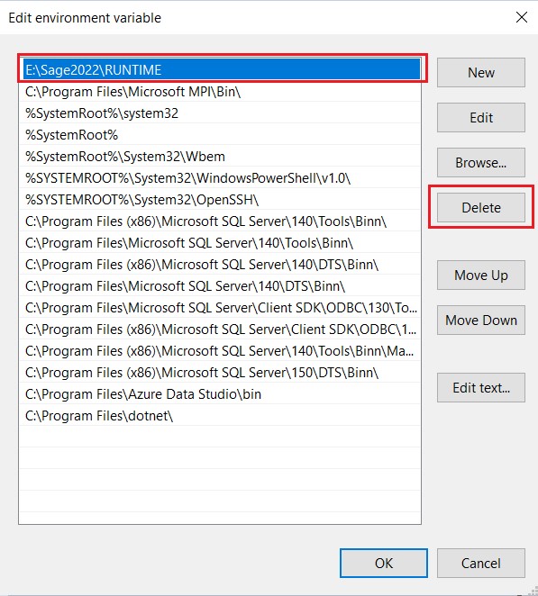 Environment variable in Sage 300