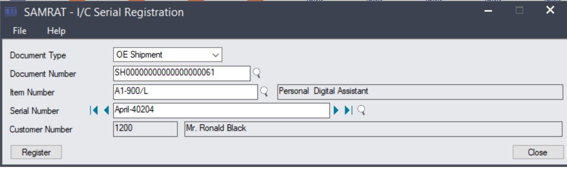 Serial Registration in Sage 300