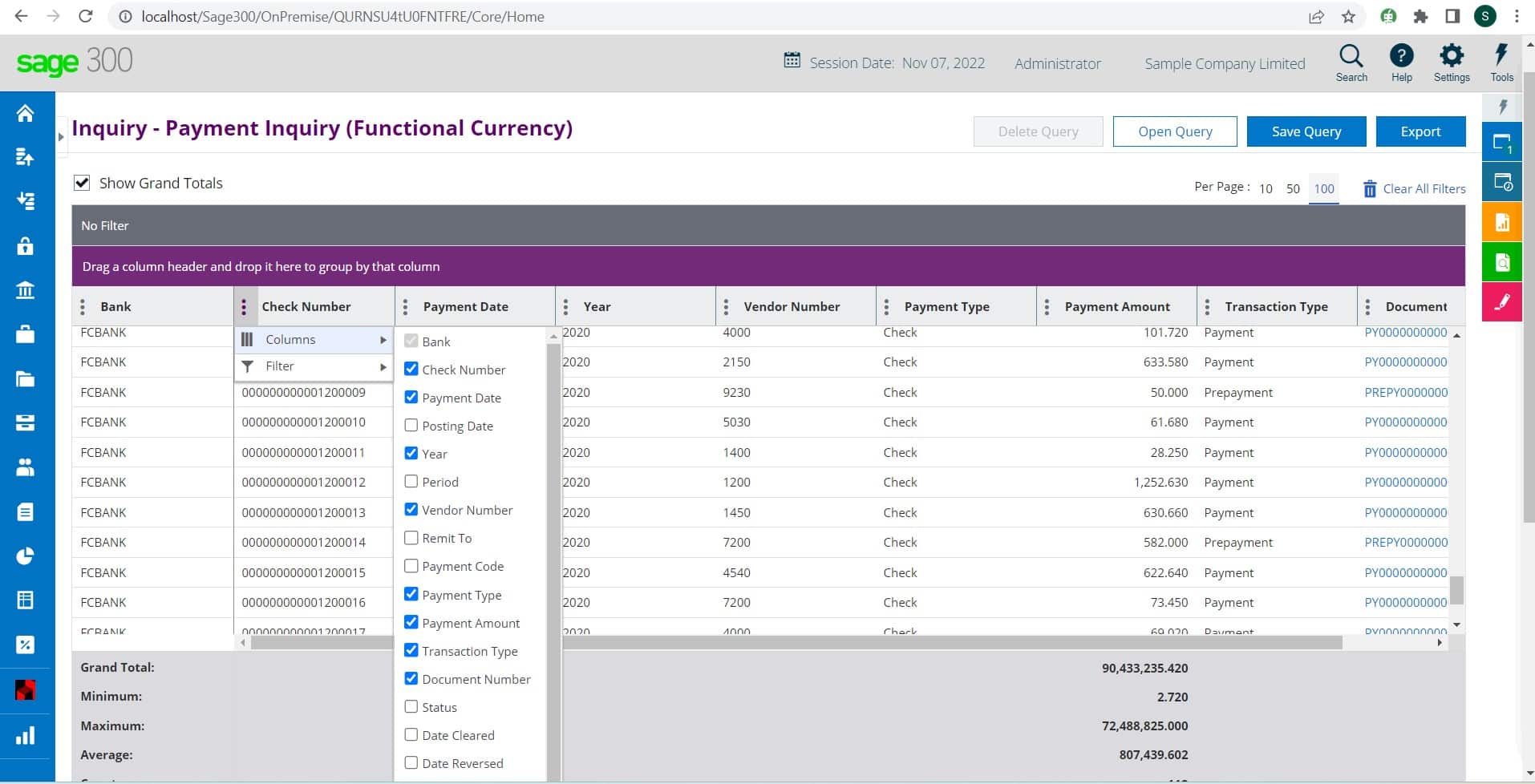 Sage 300 New Inquiry