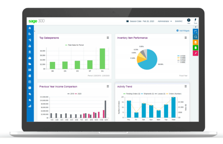 sage 300 erp cloud dashboard