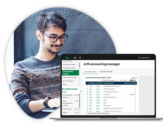sage x3 ar accounting manager dashboard