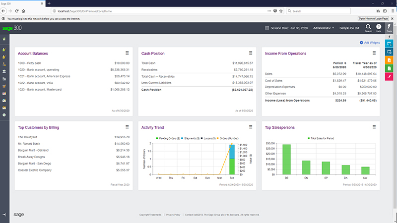 sales processing dashboard