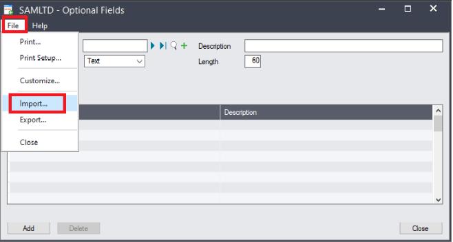 Optional Fields in Sage 300