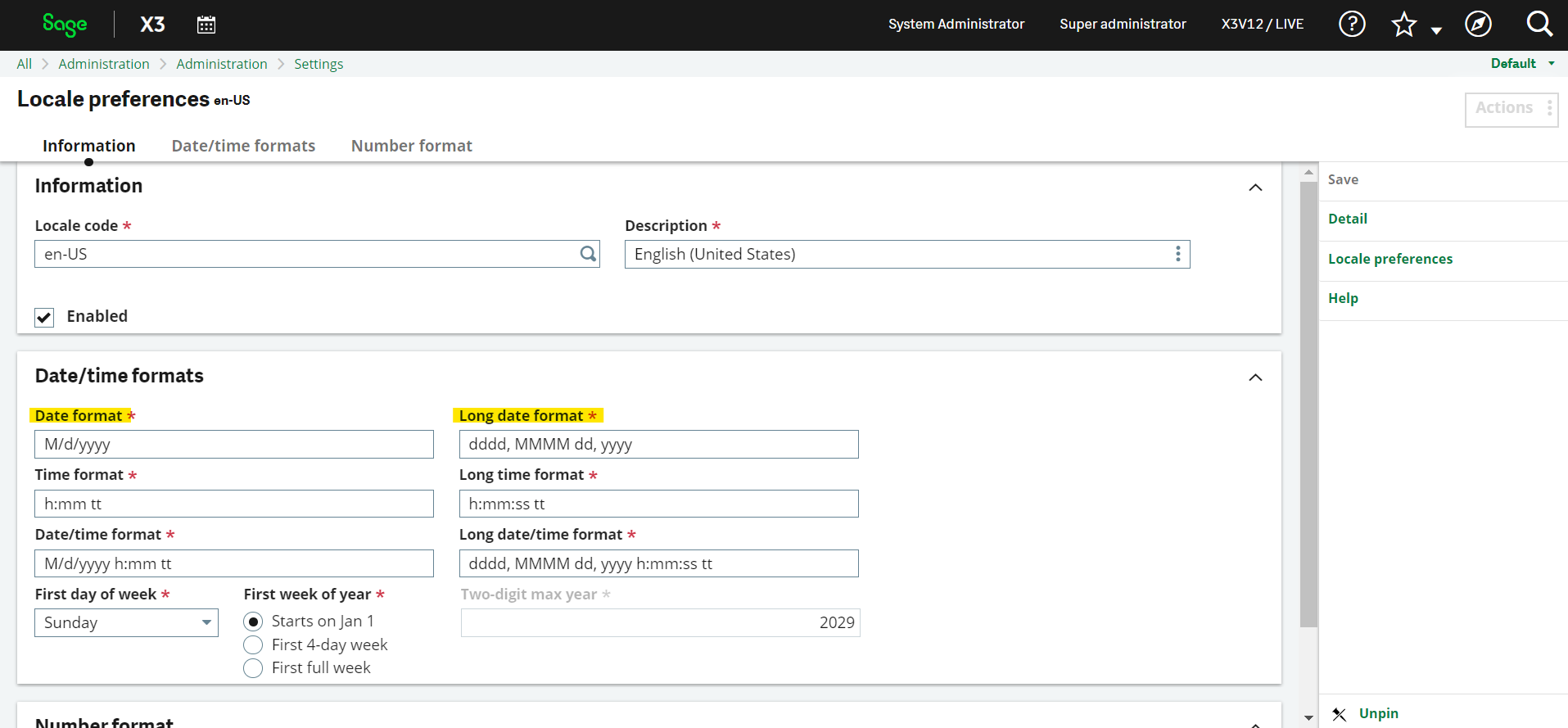 Date Time Format in Sage x3