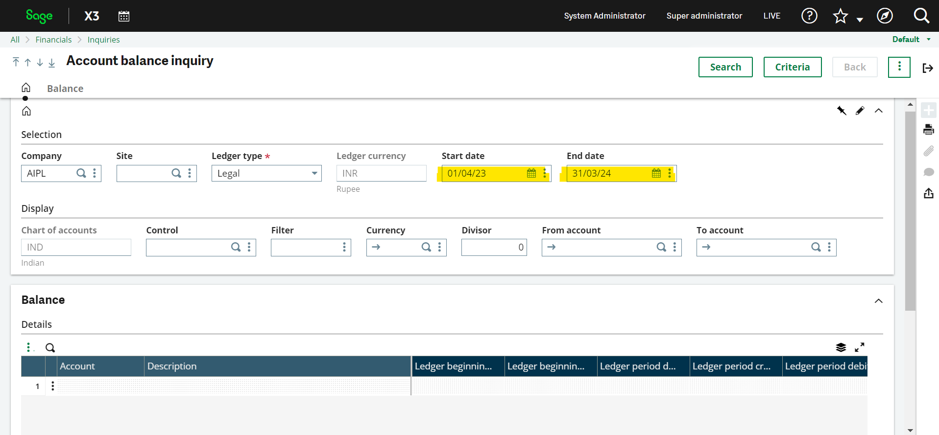 How to input Date in Sage x3