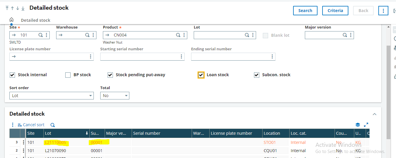 Lot Management in Sage X3