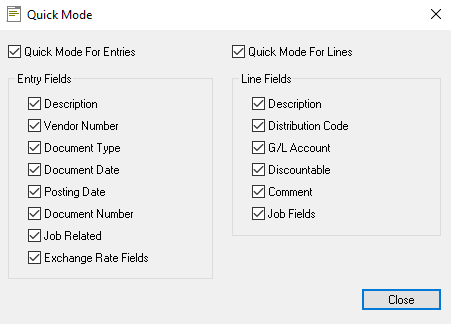 Quick Mode in Sage 300