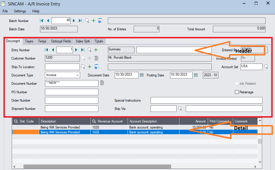 Invoice Entry in Sage 300
