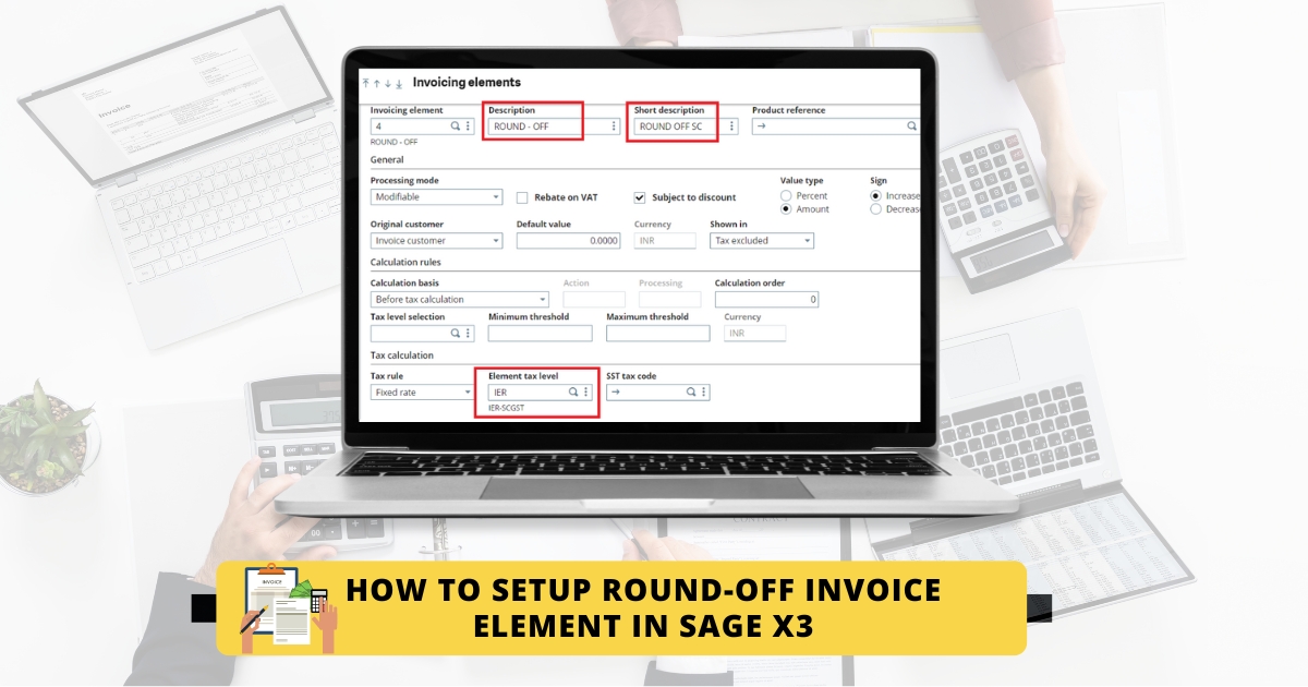 Setup Round-off Invoice Element in Sage X3