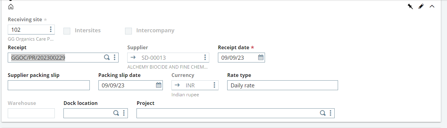 Created Purchase Receipt