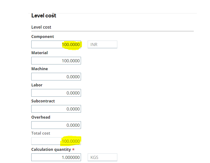 Updated Cost