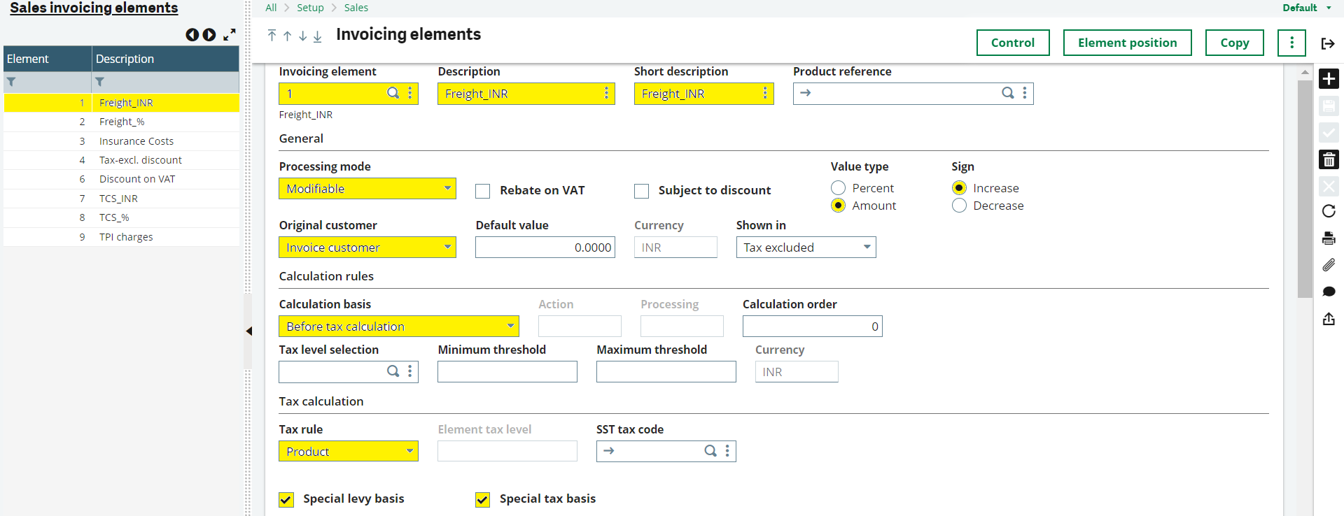 Invoicing Elements 1