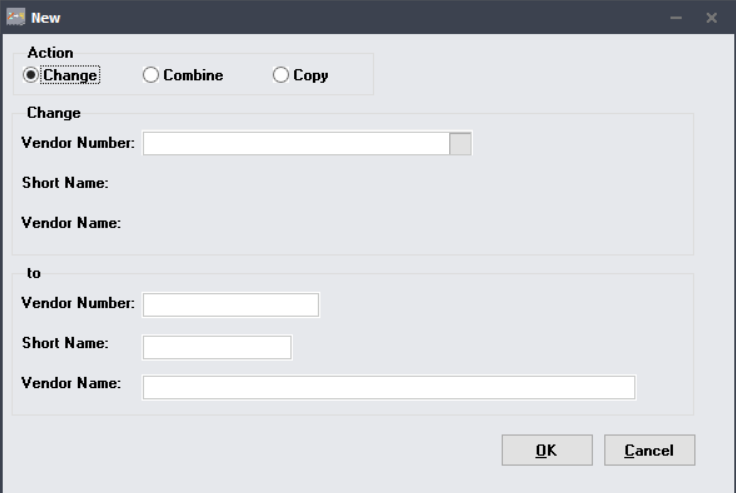 Vendor Number Action Change  