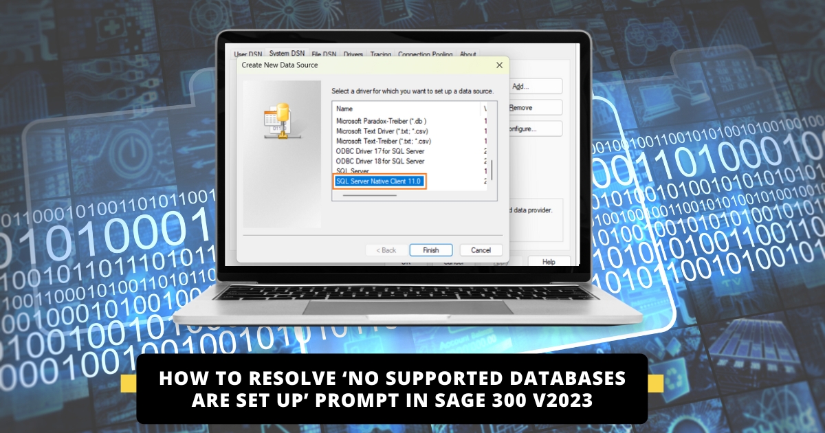 How to Resolve 'No Supported Databases Are Set Up’ prompt