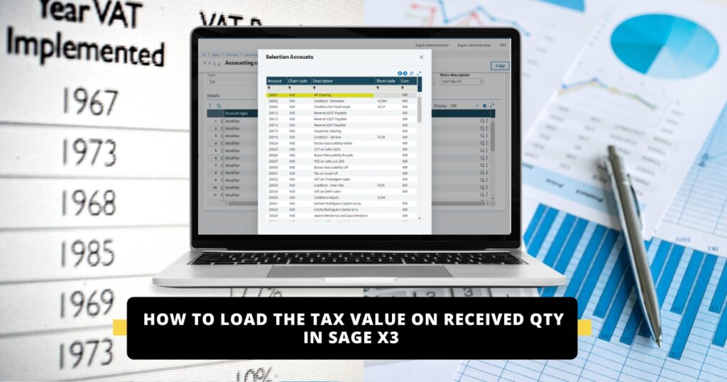 How to load the Tax value on Received Qty in Sage X3