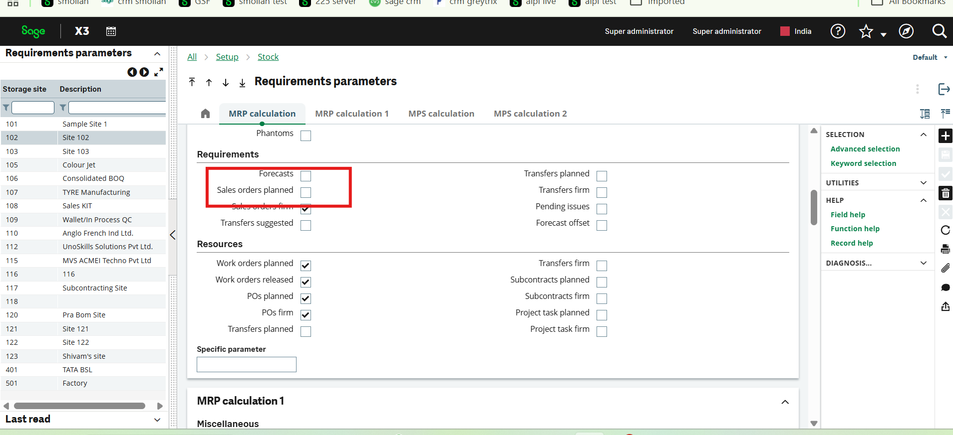 Requirements Parameters