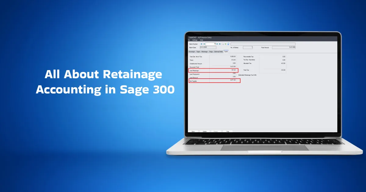 Retainage Accounting in Sage 300