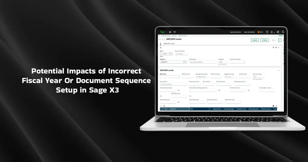 Fiscal Year Or Document Sequence Setup in Sage X3