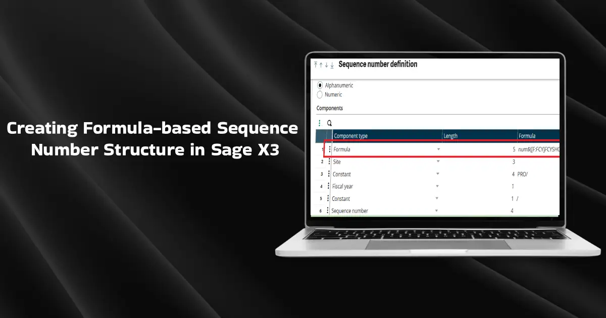 Formula-based Sequence Number Structure in Sage X3