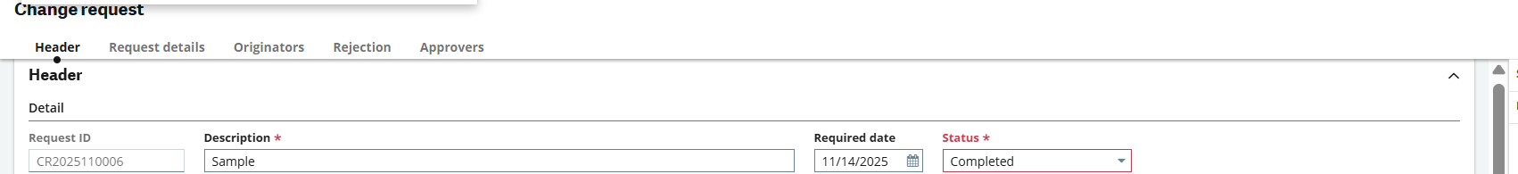 Change Request - Completed